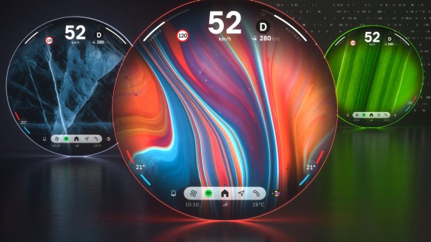 Sistem infotainment MINI OS 9 dengan layar digital di MINI Cooper
