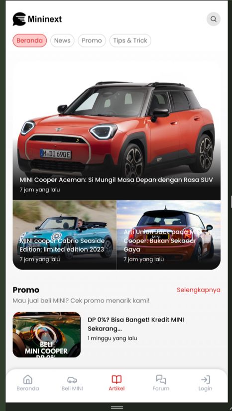 mininext platform online jual beli mobil bekas mini cooper