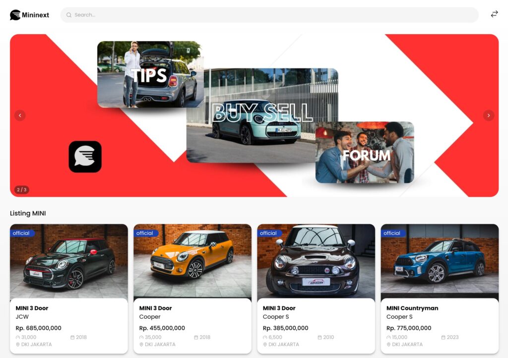 mininext mini cooper bekas indonesia