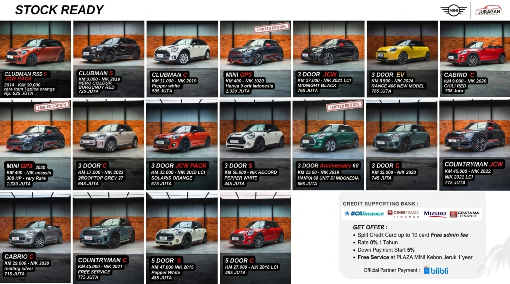 Harga MINI Cooper Second Ready stock 2026
